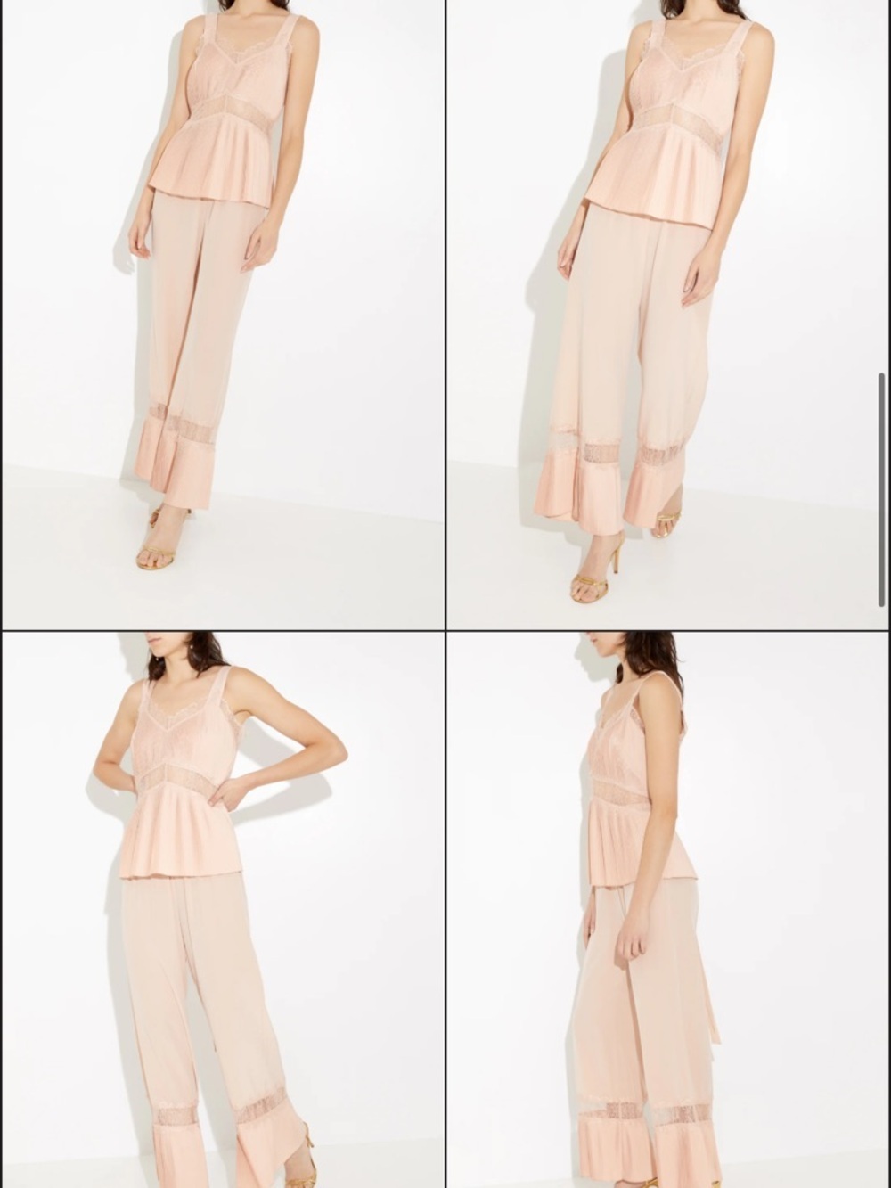 Osiris Dusty Rose Lace-Hem Wide Leg Pants sleeping with Jacques - Picture 2 of 2